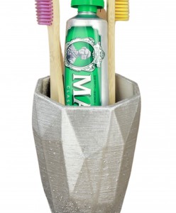 Diş Fırçalığı Tezgah Üstü Gümüş Renk Diş Fırçası Standı Uzun Poly Model